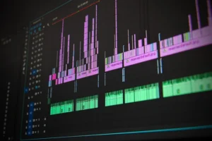 Video editor using timeline software to create content for online income