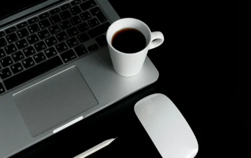 Freelancer working remotely on a laptop