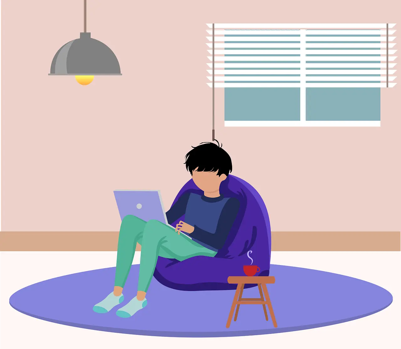 A student working on a laptop from home, representing flexible online jobs for students in 2025.
